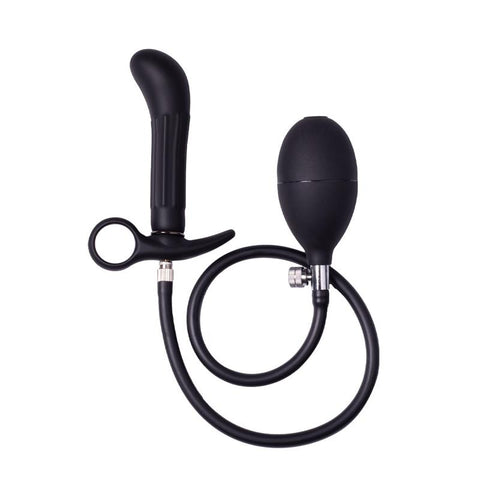 LATEX PLAY PLUG ANAL INFLABLE CON BOMBA NEGRO